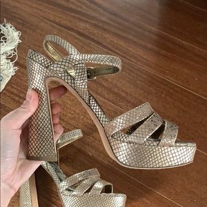 Sam Edelman Gold Leather Heels